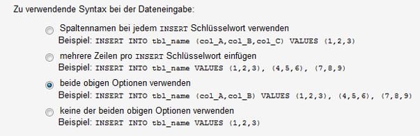 Migration - Syntax to use when inserting data