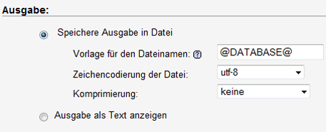 Migration - Ausgabe in Datei speichern