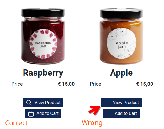 No icons on the buttons