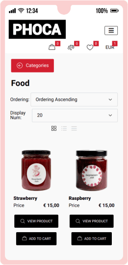 Phoca Cart - responsive (mobile) design