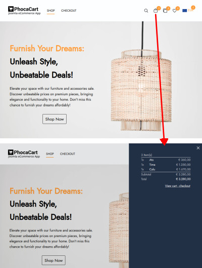 Phoca Cart - YOOtheme - Modul Overrides