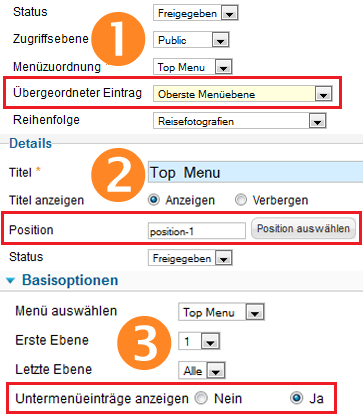 Phoca Template Parameters